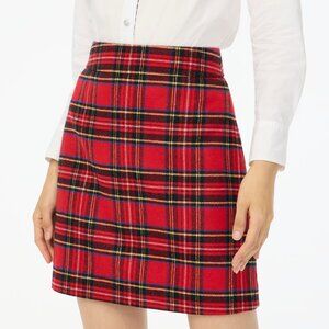 J Crew Tartan A-line skirt - red and black